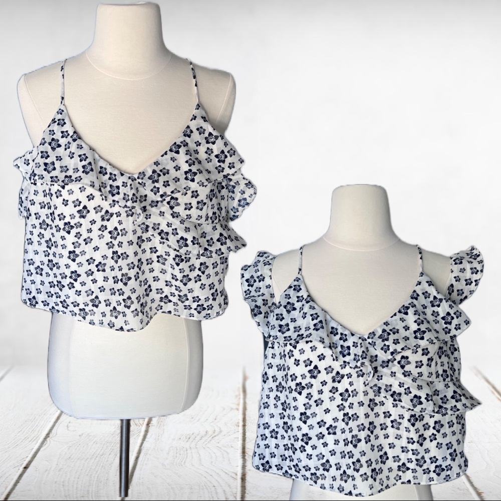 Top Shop Crop Top with Ruffle Detail